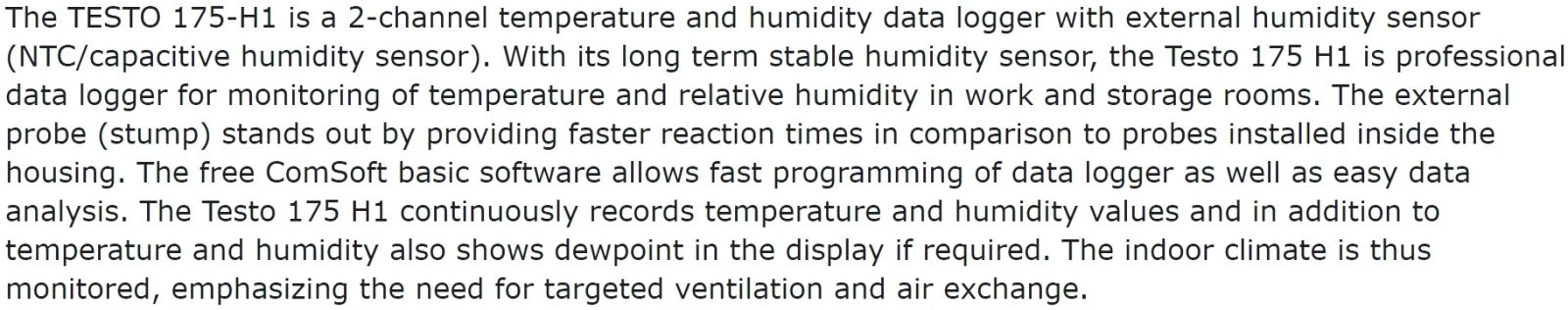 אוגר מתונים טמפרטורה TESTO 175-H1 DATA LOGGER TEXT
